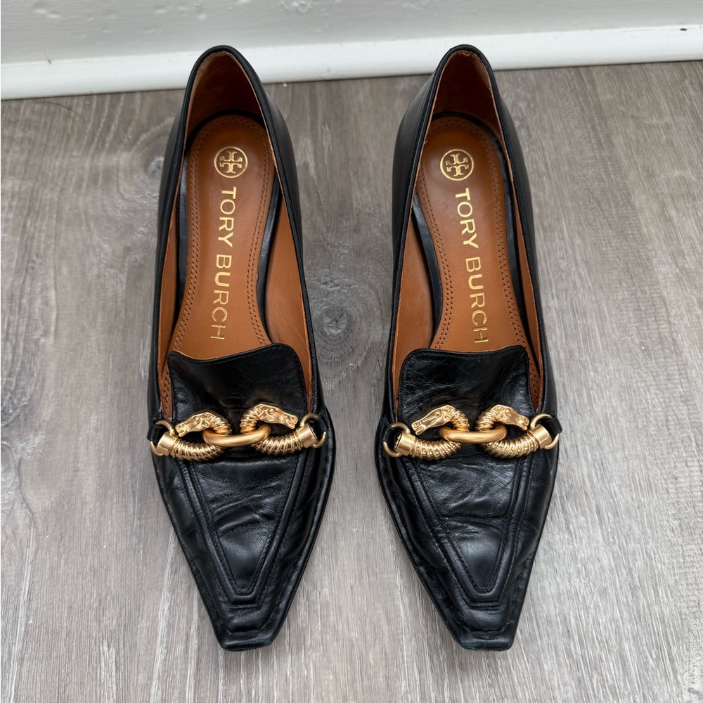Tory Burch Jessa Leather Kitten Heel Horse bit